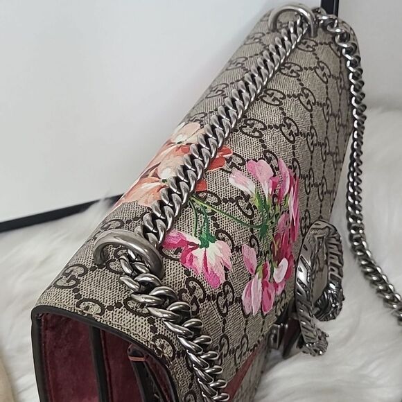 💯Authentic Gucci Dionysus GG Blooms Shoulder Bag- GM Size 🍀 - Picture 3 of 17